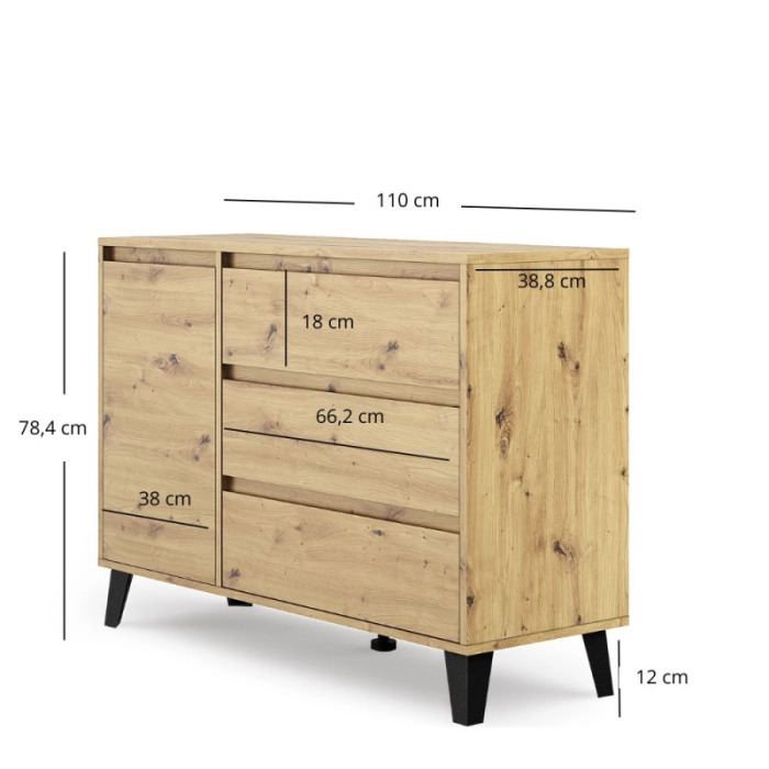Komoda Borg Dąb artisan 1d3s